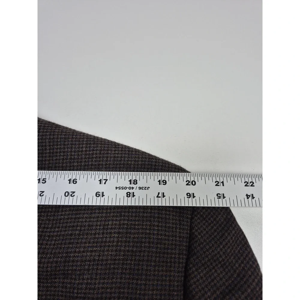 Lauren Ralph Lauren Blazer Mens 46R Brown Wool Houndstooth Tweed Sport Coat